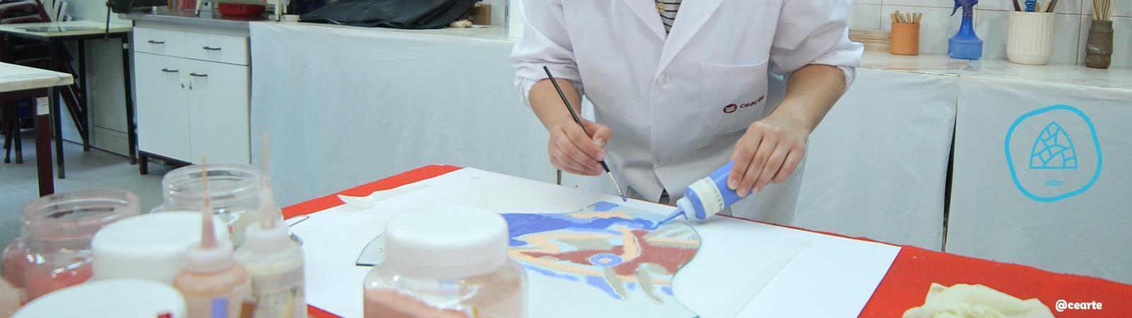 Pintura de composições sobre vidro